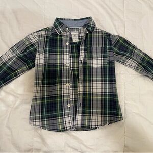 Carter's Boys Plaid Button-Up - Blue, Green, White